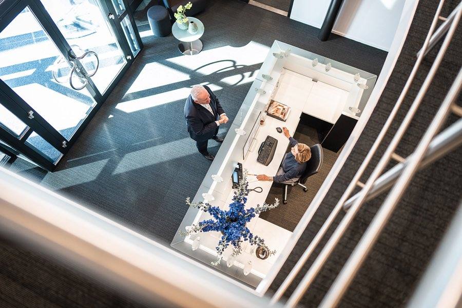 De receptie van Louwers Mediagroep, van bovenaf gezien